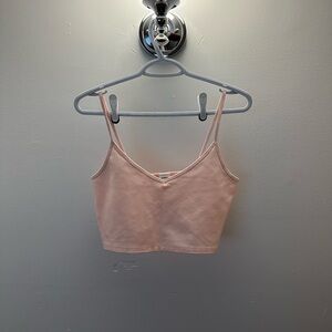 Aritzia Pink Spaghetti Strap Crop Top